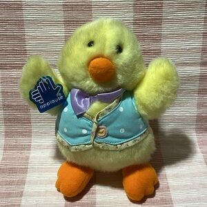 Applause Yellow Chick Plush Easter Toy Vintage 1983 Tag Shake to Makes Noise